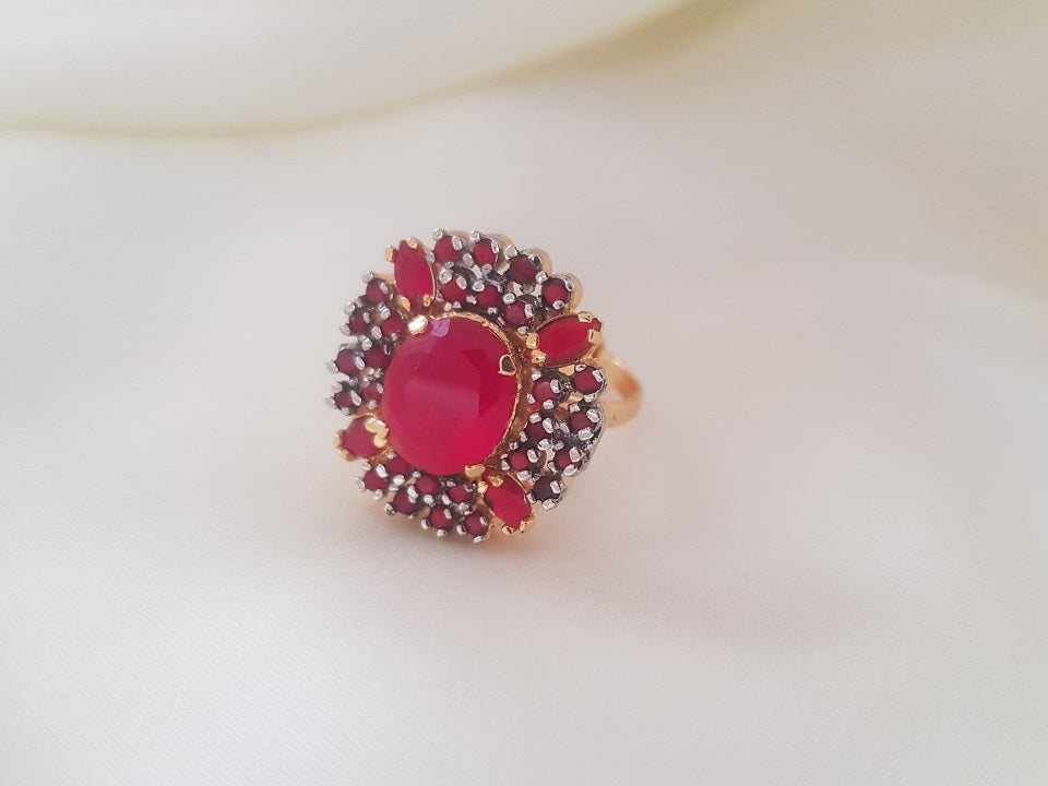 Ring - Ruby Flower