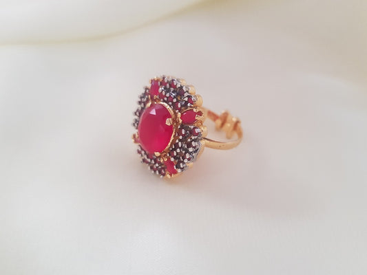 Ring - Ruby Flower