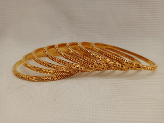 Gold Plated Bangles (4 Pairs)